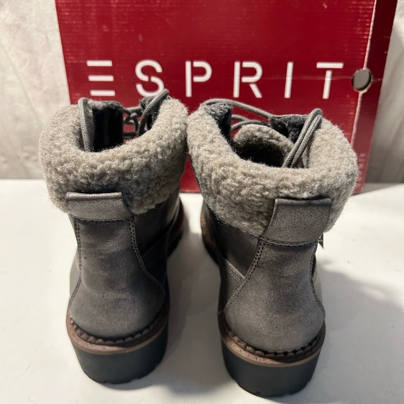 Espirit plat um color leather boots with faux fur size 6.5 NWT - Picture 3 of 6